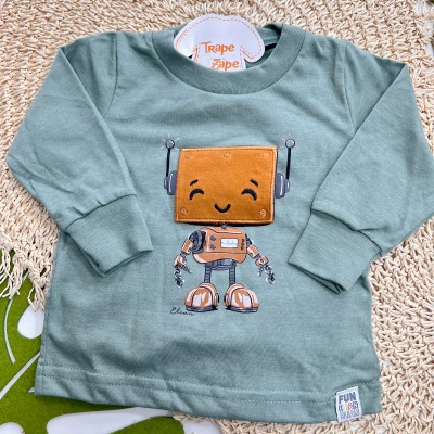 Inverno 2025 - Conj. Blusa Manga Longa Robozinho e Calça - Verde